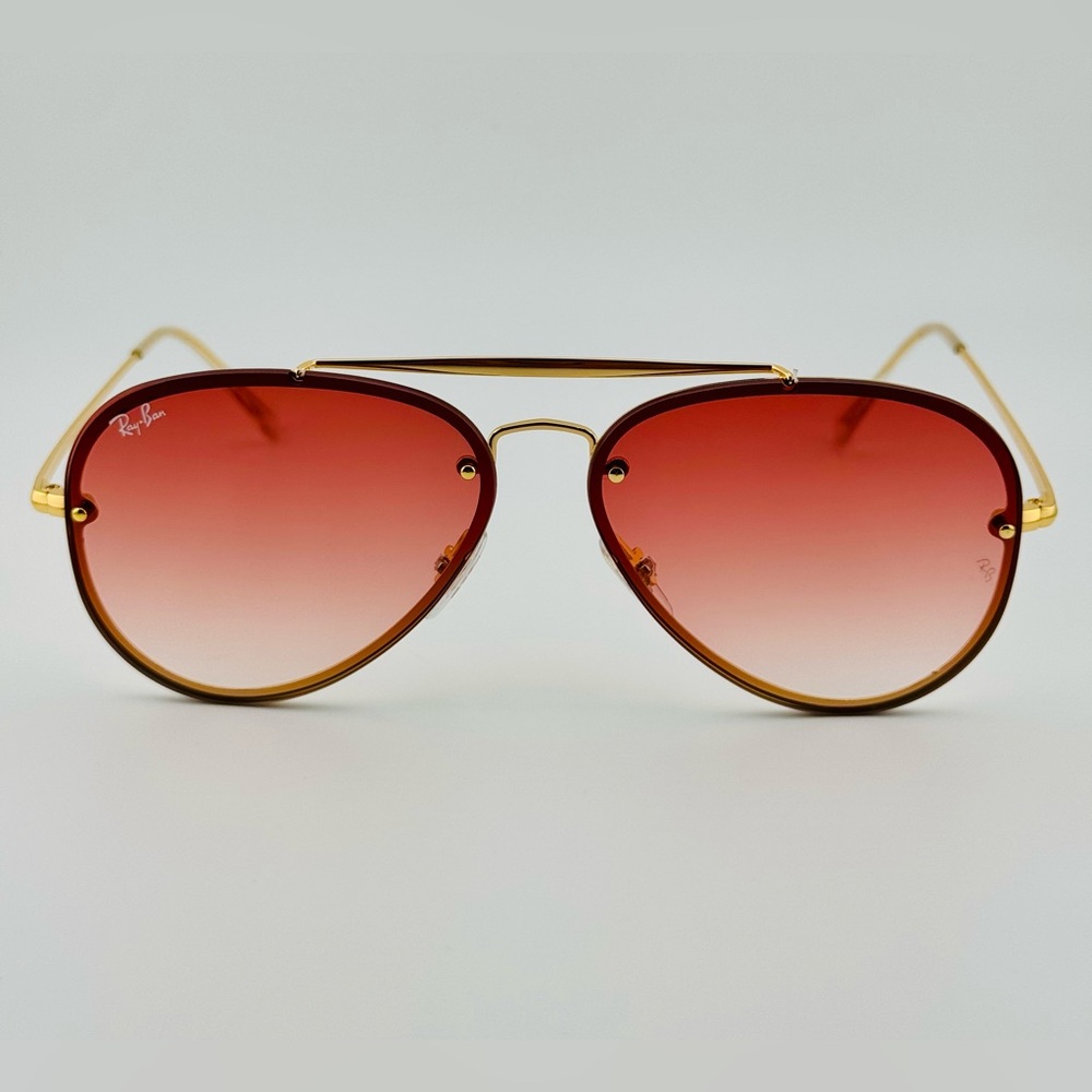 Ray-Ban Blaze Aviator Sunglasses RB3584N Gold Frame Red Gradient Lenses UNISEX - Picture 6 of 16